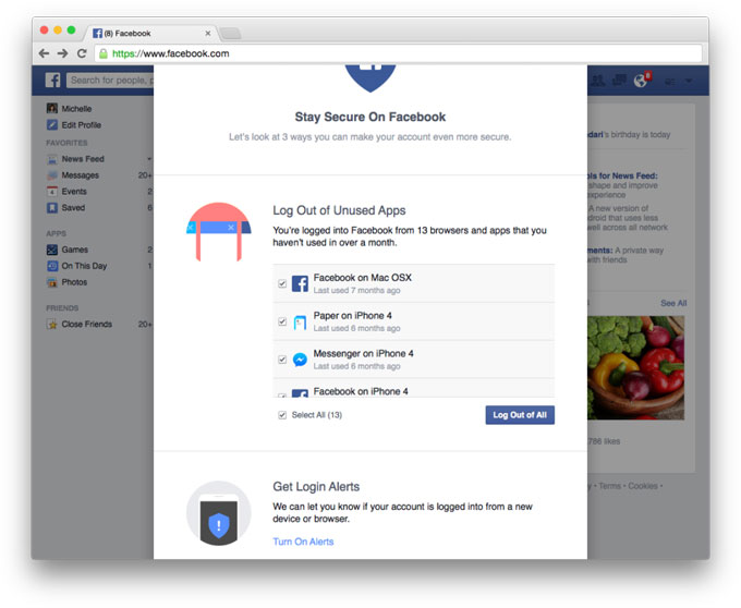 Prvi korak Facebook provjera sigurnosti