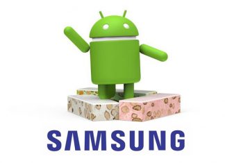 samsung logo i Android 7 logo
