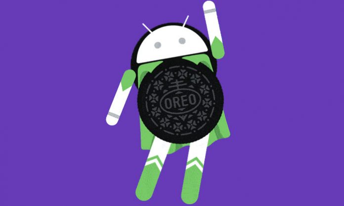 Android Oreo logo ljubičasta pozadina